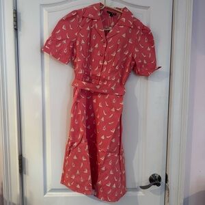 Pretty vacant Sailboat Print Dress size 8, KIM dress